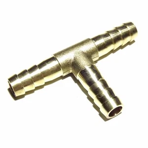 Brass fuel hose tee 3 way pipe for carburetor fitting 8mm 5/16" - Bild 1 von 1