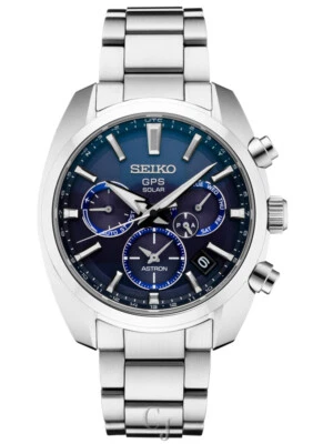 SEIKO ASTRON GPS SOLAR DUAL-TIME BLUE DIAL SSH019 - Image 1 of 4