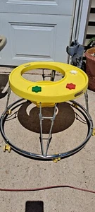 Vintage 80s Infant Baby Walker Round Yellow Chrome Hoola Coupe - Picture 1 of 7