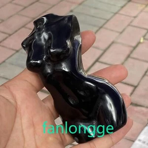 Escultura tallada cuerpo calavera cristal cuarzo diosa obsidiana natural de 4 pulgadas 1 pieza - Imagen 1 de 7