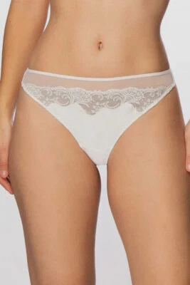 $141 Lise Charmel женщин белый великолепие сои кружева стринги трусики размер XL - Изображение 1 из 3