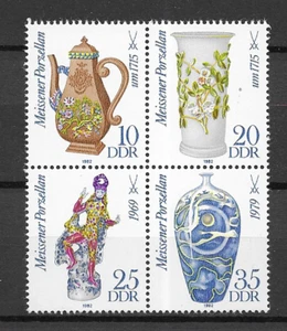 East Germany DDR 1982 Meissner Porcelain MNH set in block of 4 S.G. 2377a - Picture 1 of 1