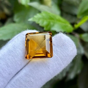 20.05 CT Natürlich Honig Quarz Quadratisch Facettiert Schliff Lose Edelstein Für - Picture 1 of 4