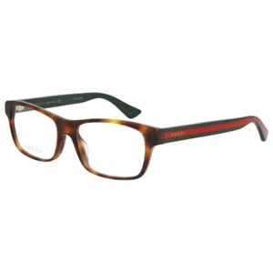 GUCCI GG0006OA 013 55-17-150 BROWN/TORTOISE GREEN RED EYEGLASSES FRAMES UNISEX - Picture 1 of 5
