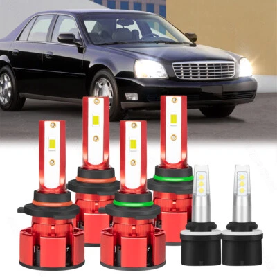 Farol de LED + lâmpadas de neblina para Cadillac DeVille 1998-2005 combo 9005 9006 880 - Imagem 1 de 4