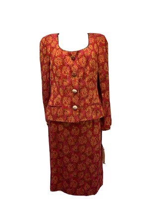 Victor Costa  Multicolor Wrinkled Eye Catching Fitted Occasion Suit Size 14 - Image 1 of 4