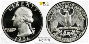 1956 Washington Quarter Proof PCGS PR68DCAM PF 68 ULTRA CAMEO Gold Shield 25C - Picture 1 of 3
