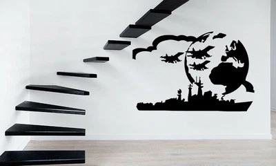 Pegatina de pared calcomanía de vinilo avión a reacción piloto fuerza aérea mural z429 Foto 1 de 3