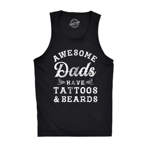 Camiseta sin mangas de fitness para hombre Impresionante papás tiene tatuajes y barba Divertida Día del Padre - Imagen 1 de 6