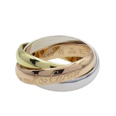 Anillo Cartier Trinidad Oro Blanco 18k Oro Amarillo Oro Rosa Talla 48 EE. UU. 4,5 Foto 1 de 4