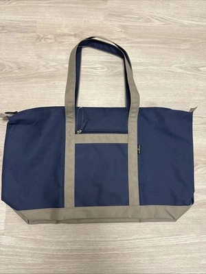 Bolso/bolso plegable grande de viaje Samsonite azul/gris con cremallera azul/gris lona yate/playa nuevo sin etiquetas Foto 1 de 4