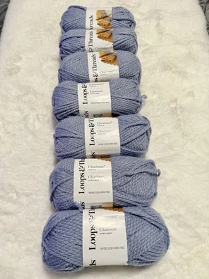 Lot Of 7 Loops & Threads Charisma Acrylic Yarn Violet 5 Bulky Weight - Image 1 of 4