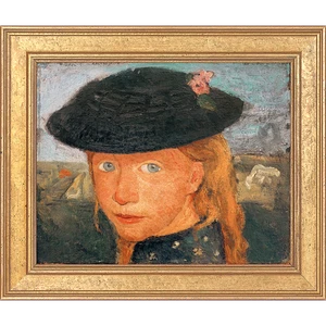 Paula Modersohn-Becker. Kopf eines kleinen Mädchens mit Strohhut (um 1905). - Bild 1 von 5