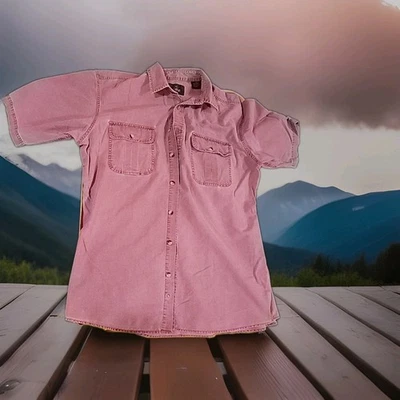 vintage 90s RedHead Faded Rose/Muted Red Shirt Light Cotton SZ LT - Image 1 of 4