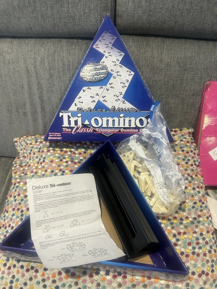 Triominoes Triangular Domino Game De Luxe By Pressman. 2010. Exc. MR26135  - Image 1 of 4