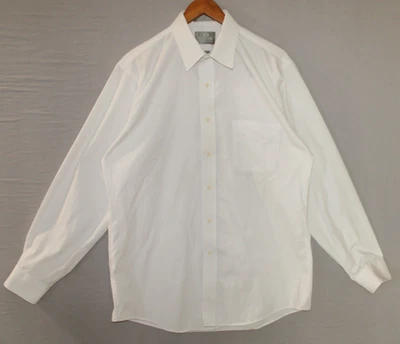 Stafford Executive Mens Dress Shirt 16 35 White Wrinkle Free Pinpoint Oxford - Image 1 of 4