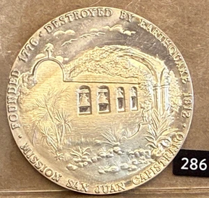 California Mission San Juan Capistrano Medal Silver Ser #543 - Picture 1 of 3