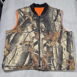 Tough Duck Men’s XL Reversible Realtree Camo Blaze Orange Hunting Vest Insulated - Picture 1 of 6