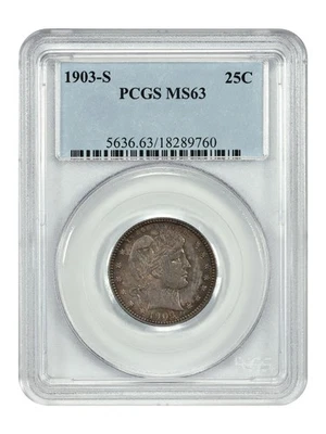 1903-S 25C PCGS MS63 - Barber Quarter - Image 1 of 4