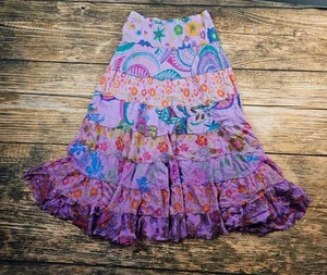 Derek Heart Womens XL Boho Multicolor Cotton Skirt Gypsy Summer Lined Floral  - Picture 1 of 8