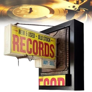 3D Miniature Record Store Retro Wall Light Decoration - Picture 1 of 12