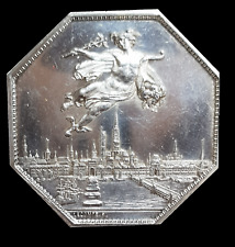 France Rouen 1802 Unc  Silver City View Medal Octagonal Jeton Rare
