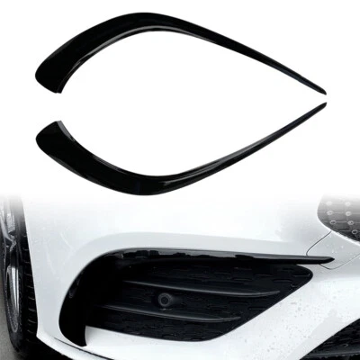 2x Schwarz Glänz Front Stoßstange Flosse Flaps Für Mercedes Benz CLA C118 2020+ - Bild 1 von 4