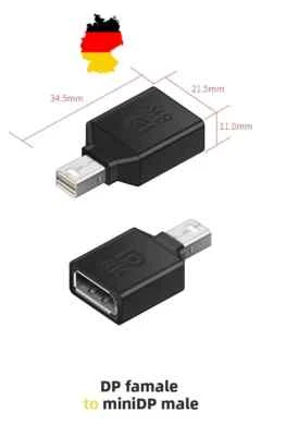 Mini Display Port zu Display Port 8K Thunderbolt Adapter auf MacBook Surface PC - Bild 1 von 3