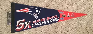 New England Patriots 5X Super Bowl Champions NFL Cloth Collectors Pennant - Picture 1 of 2