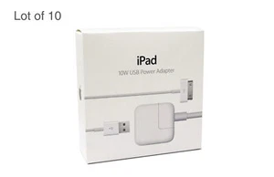 10 Pack New Apple 10W USB-A Power Adapter Charger for iPhone iPad iPod A1357 - Picture 1 of 3