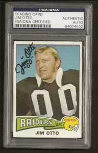 Jim Otto Raiders Salón de la fama 1975 Topps Firmado Automático PSA/DNA ENCAPSULADO - Imagen 1 de 1