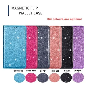 Leather Magnetic Card Clip Stand Flip Case For iPhone 16 15 11 12 13 14 Pro Max - Picture 1 of 18