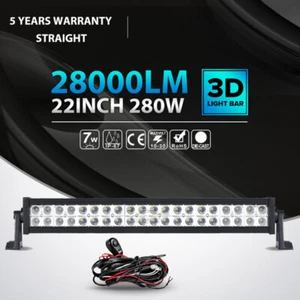 22"inch 280W LED Work Light Bar Flood Spot Offroad SUV ATV Boat Driving 23" 24 - Picture 1 of 12