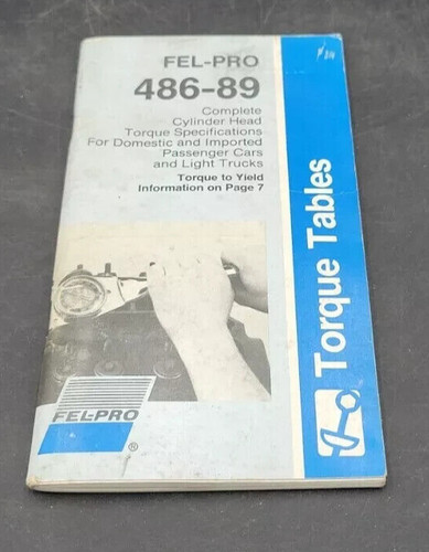 FEL-PRO TORQUE TABLES COMPLETE CYLINDER HEAD TORQUE SPECS CATALOG ...