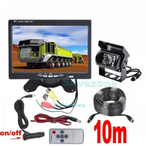 4Pin Reversing Camera 18LED+7" LCD Monitor Car Rear View Kit Truck Bus 10m Cable - Picture 1 of 15
