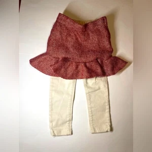 Bonpoint Cream Jeans and Janie and Jack tweed pink skirt size 4 Valentines Girl - Picture 1 of 4