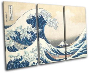 Hokusai La Gran Ola Kanagawa De Colección LIENZO AGUDO ARTE DE PARED Impresión de Imagen - Imagen 1 de 1