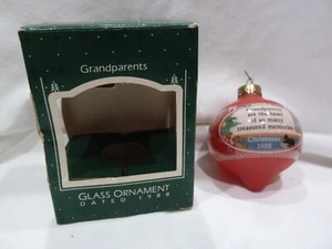 VINTAGE Hallmark Keepsake Ornament~~GRANDPARENTS 1988~~GLASS ORNAMENT - Picture 1 of 5