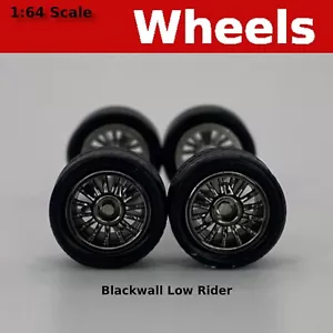 10/10mm Shadow Black 15 spoke Low Rider Wheel Set for 1/64 for Hot Wheels - Picture 1 of 4