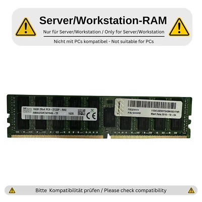 ECC Server RAM: Hynix 16 GB DDR4-2133 RDIMM HMA42GR7AFR4N-TF PC4-17000P-R 2Rx4 - Bild 1 von 4