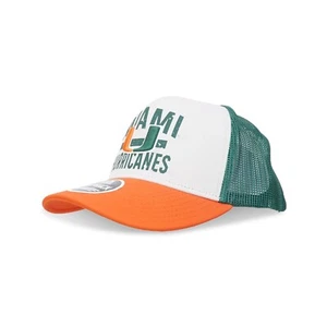Miami Hurricanes NCAA Adidas Team Graphic (Green/Orange) Trucker Snapback Hat - Picture 1 of 5
