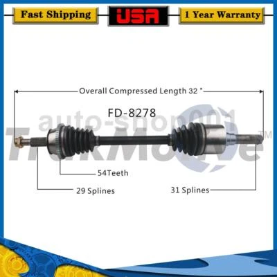 Junta de eje trasero izquierdo CV para Mercury Mountaineer 4,6 L 2010 2009 2008 2007 2006 Foto 1 de 2