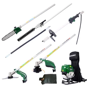 4in1 38CC 4-stroke Garden Backpack Tool System Gas Pole Saw Grass Hedge Trimmer - Picture 1 of 20