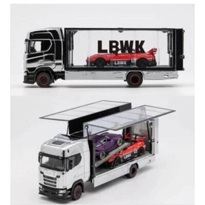 GCD x ArtWork 1:64 Scania S730 Enclosed Double Deck Gull Wing Tow Truck Chrome S - Picture 1 of 1