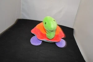 Vintage Baby Gund Schildkröte Regenbogen Rennfahrer Plüschtier Stofftier 7 Zoll Primär T5 - Bild 1 von 4