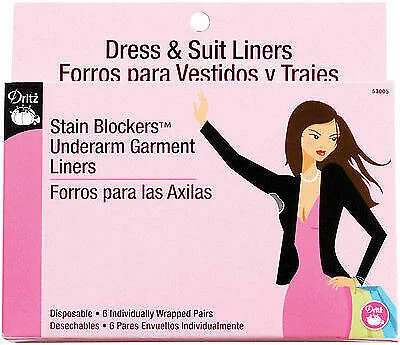 Dritz 53005 Stain Blockers Underarm Garment Liners 6 Pairs-
