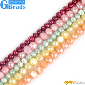 Freeform Coating 9-10mm Freshwater Pearls Beads For Jewelry Making 15" Big Size - Picture 1 of 36