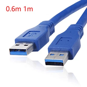 USB 3.0 Type A Male to Male AM TO AM Plug Cable Lead High Speed Blue 0.6m 1m - Picture 1 of 5