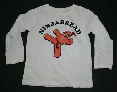 Nueva Camiseta OshKosh Boys 2T 3T 4T Ninjabread Cookie Man Gráfica Tejido Suave Foto 1 de 2