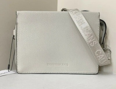 New Calvin Klein Jeans Vegan Pebbled leather Crossbody Bag Off White - Image 1 of 4